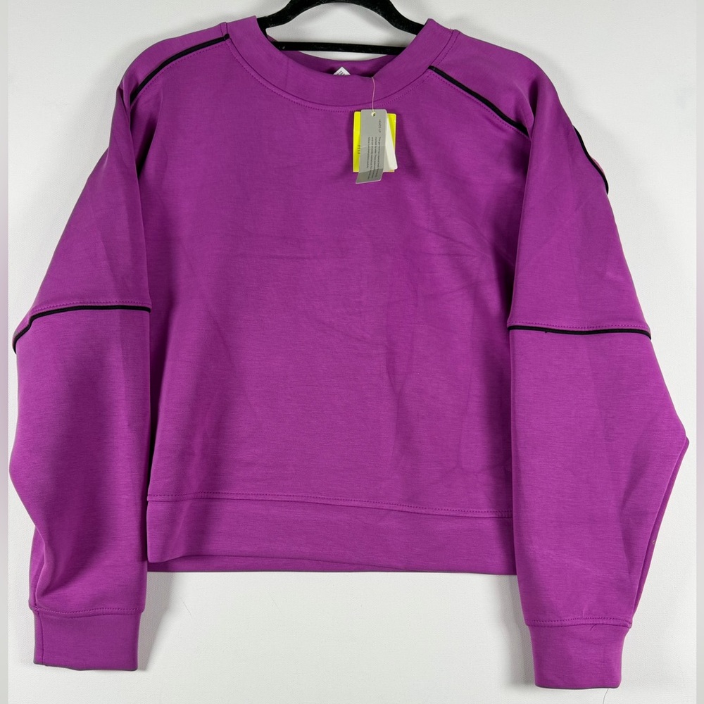Women's Airy Sleek Crewneck Sweatshirt - All in Motion™ Dark Violet M - Picture 5 of 10